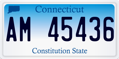 CT license plate AM45436