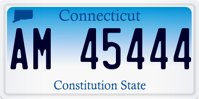 CT license plate AM45444