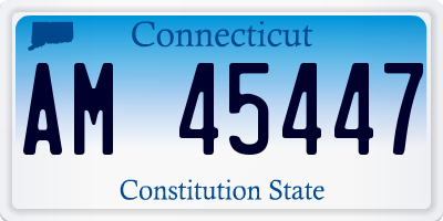 CT license plate AM45447