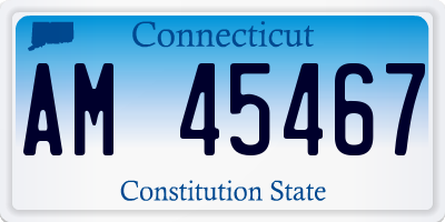 CT license plate AM45467