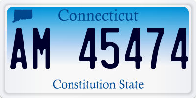 CT license plate AM45474