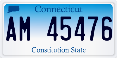 CT license plate AM45476