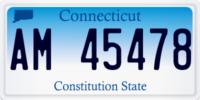 CT license plate AM45478