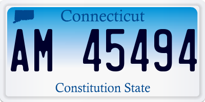 CT license plate AM45494
