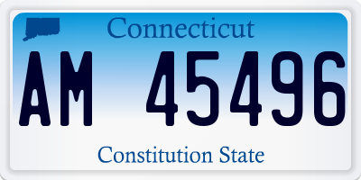 CT license plate AM45496