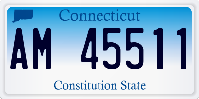 CT license plate AM45511