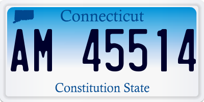 CT license plate AM45514