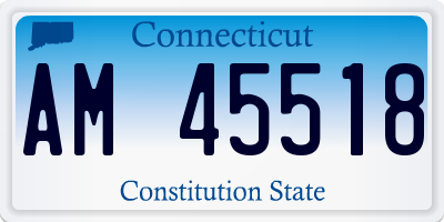 CT license plate AM45518