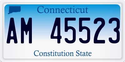 CT license plate AM45523