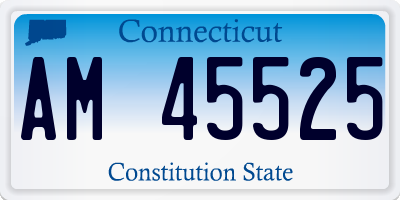 CT license plate AM45525
