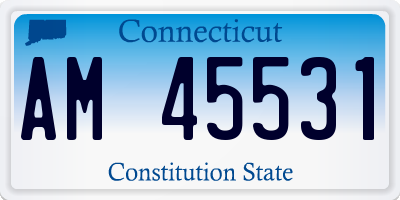 CT license plate AM45531