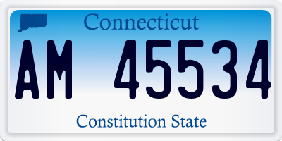 CT license plate AM45534