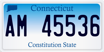 CT license plate AM45536