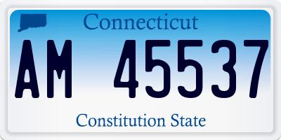 CT license plate AM45537