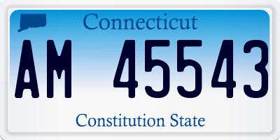 CT license plate AM45543