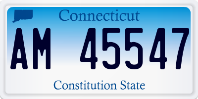 CT license plate AM45547