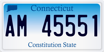 CT license plate AM45551