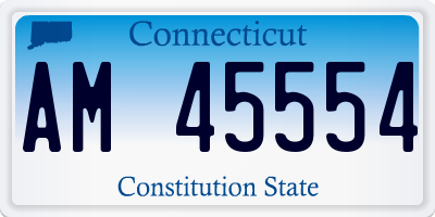 CT license plate AM45554