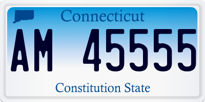 CT license plate AM45555
