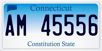 CT license plate AM45556