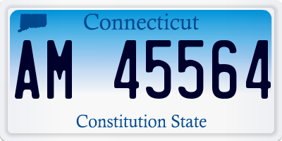 CT license plate AM45564