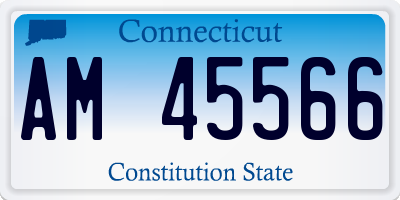 CT license plate AM45566