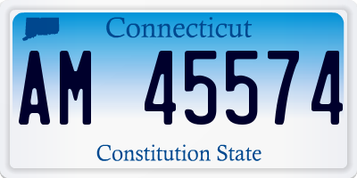 CT license plate AM45574