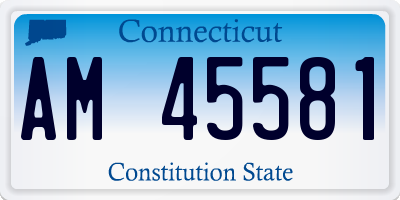 CT license plate AM45581