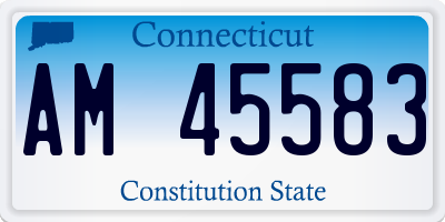 CT license plate AM45583