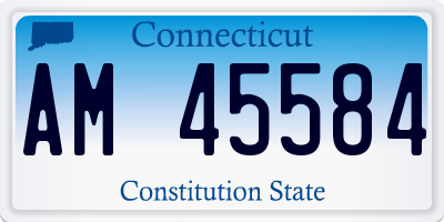 CT license plate AM45584