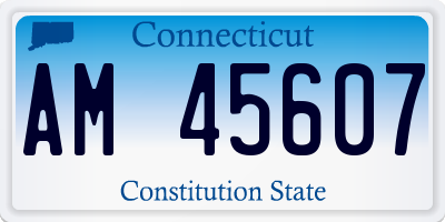CT license plate AM45607
