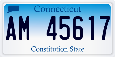 CT license plate AM45617