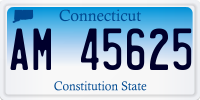 CT license plate AM45625