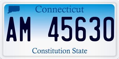 CT license plate AM45630