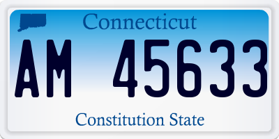 CT license plate AM45633