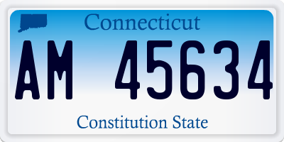 CT license plate AM45634