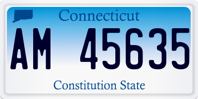 CT license plate AM45635