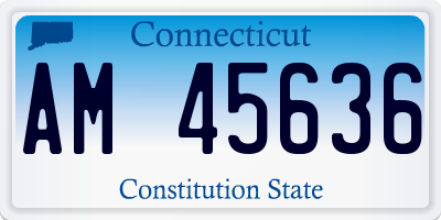 CT license plate AM45636