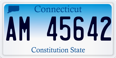 CT license plate AM45642