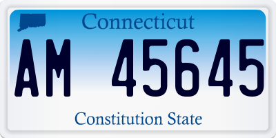 CT license plate AM45645