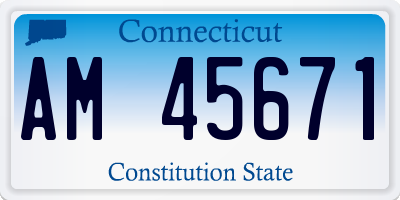 CT license plate AM45671