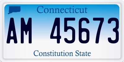 CT license plate AM45673