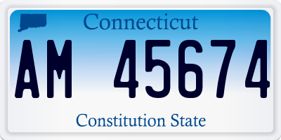 CT license plate AM45674