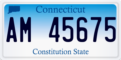 CT license plate AM45675