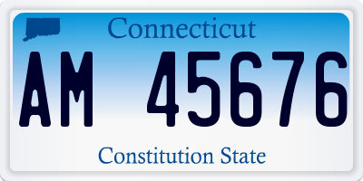CT license plate AM45676