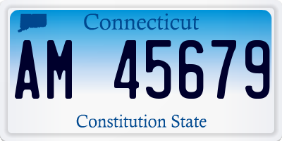 CT license plate AM45679