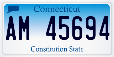 CT license plate AM45694