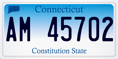 CT license plate AM45702