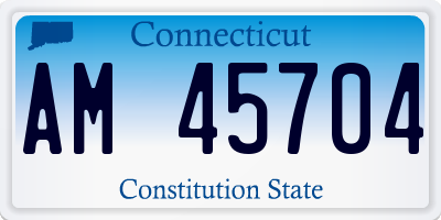 CT license plate AM45704