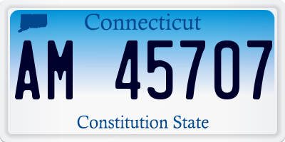 CT license plate AM45707